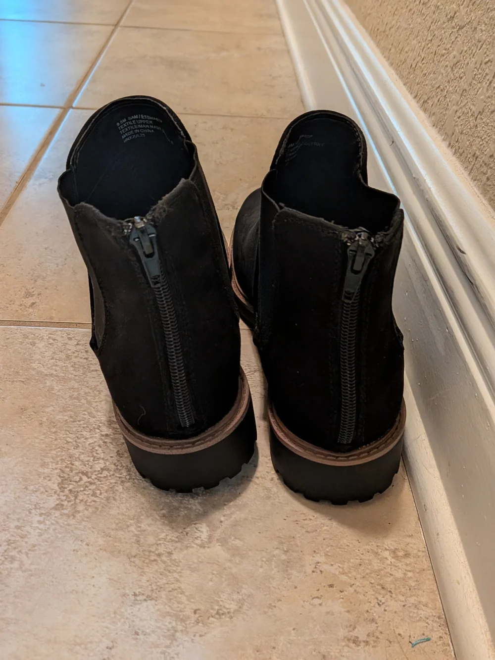 NWOT Black Suede Chelsea Boots
